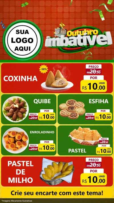 Modelo de TV para TV Vertical com o tema Outubro Imbatível para Salgadaria