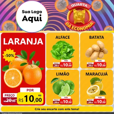 Modelo de Rede Social para Feed Facebook com o tema Quarta da Economia para Hortifrúti