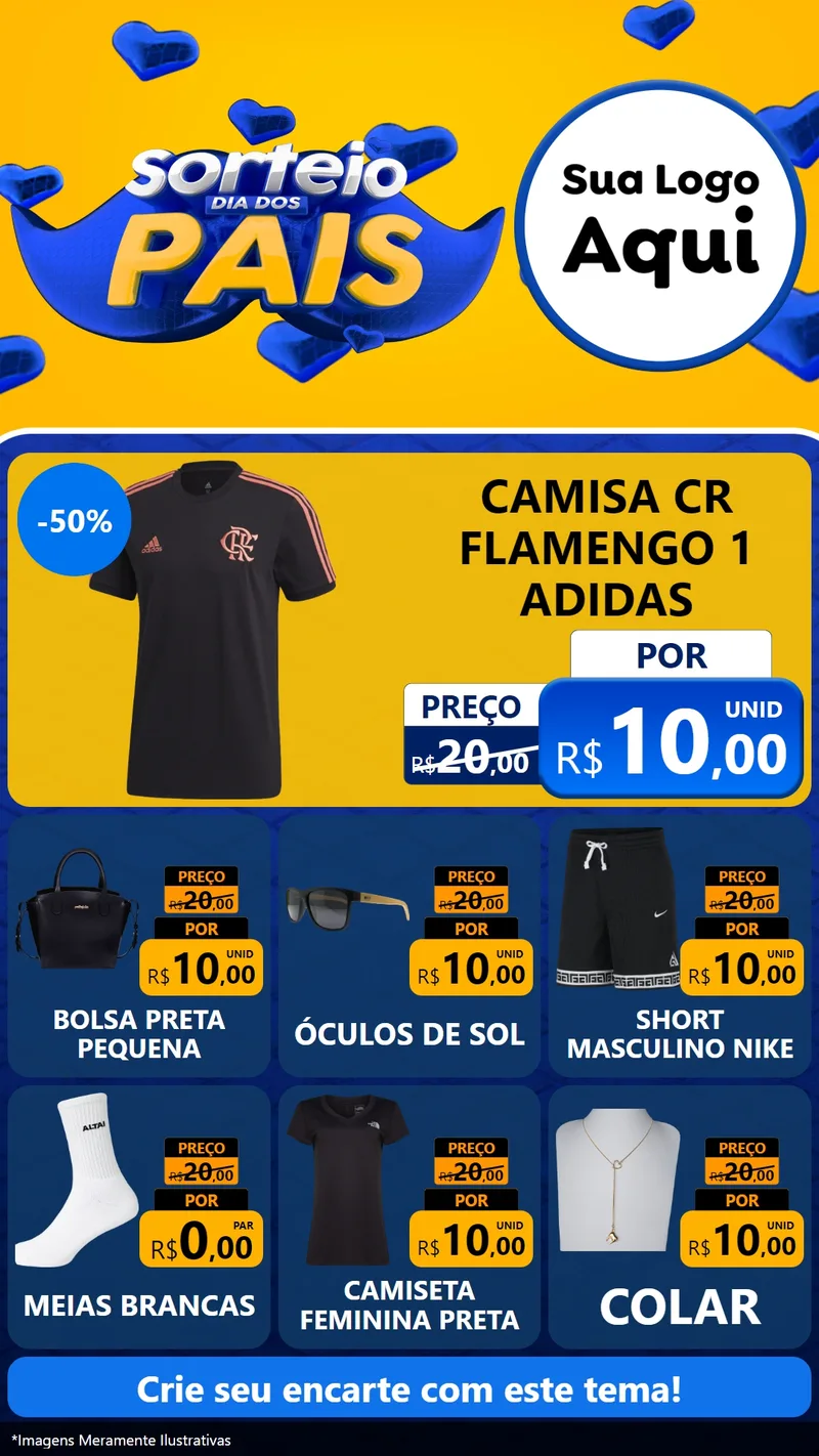 Modelo de Rede Social para Stories com o tema Sorteio Dia dos Pais para Roupas e acessórios