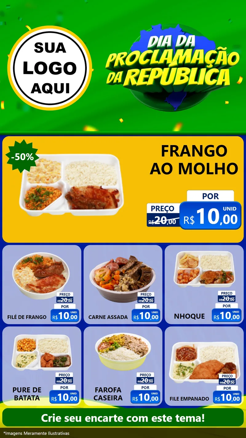 Modelo de Rede Social para Stories com o tema Dia Da Proclamação Da República para Restaurante