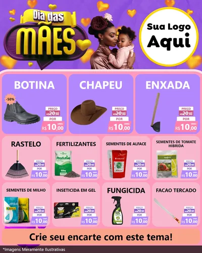 Modelo de Rede Social para Feed Instagram com o tema Dia das Mães para Agropecuária