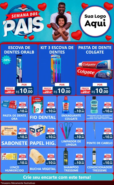 Modelo de Encarte para Encarte Grande com o tema Semana Dos Pais para Higiene Pessoal