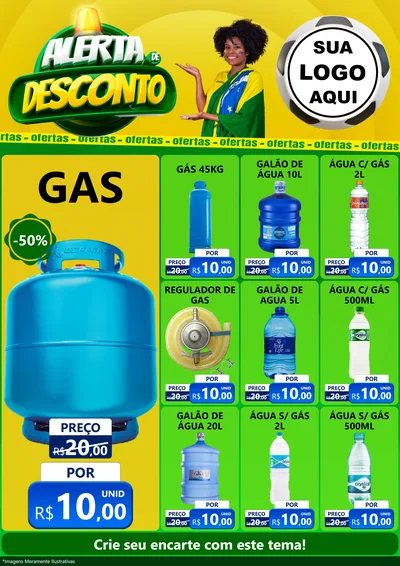 Modelo de Encarte para Encarte A4 Vertical com o tema Alerta de Desconto para Água e gás