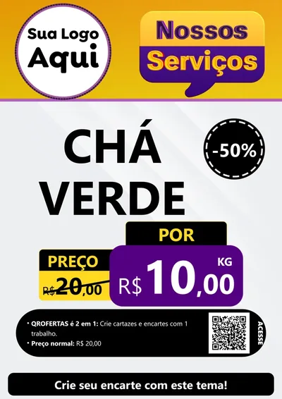 Modelo de Cartaz para Cartaz A4 Vertical com o tema Nossos Serviços para Produtos Naturais