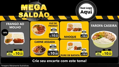 Modelo de TV para TV Horizontal com o tema Mega Saldão para Restaurante