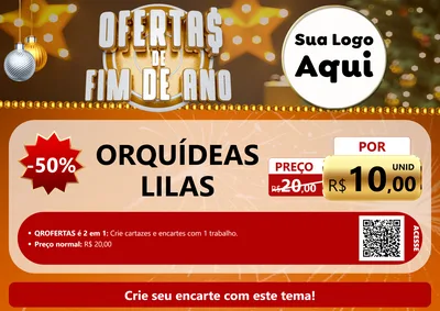 Modelo de Cartaz para Cartaz A4 Horizontal com o tema Ofertas de Fim de Ano para Floricultura e jardim