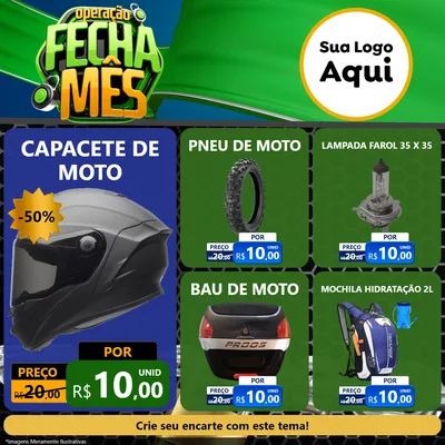 Modelo de Rede Social para Feed Facebook com o tema Operação Fecha Mês para Moto peças