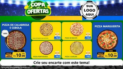 Modelo de TV para TV Horizontal com o tema Copa de Ofertas para Pizzaria