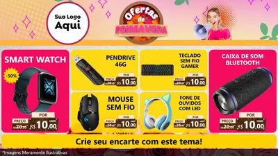 Modelo de TV para TV Horizontal com o tema Ofertas de Primavera para Informática