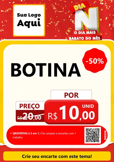 Modelo de Cartaz para Cartaz A4 Vertical com o tema Dia N o Dia Mais Barato do Mês para Agropecuária