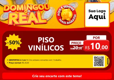 Modelo de Cartaz para Cartaz A4 Horizontal com o tema Domingou do Real para Material para Construção
