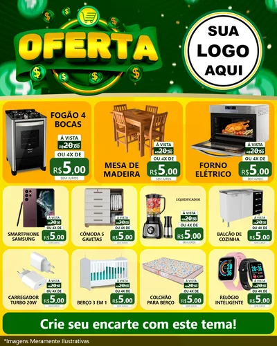 Modelo de Rede Social para Feed Instagram com o tema Oferta para Móveis e Eletro