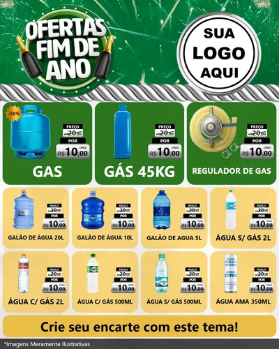 Modelo de Rede Social para Feed Instagram com o tema Ofertas Fim de Ano para Água e gás