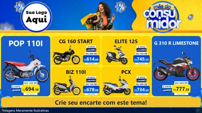 Modelo de TV para TV Horizontal com o tema Mês do Consumidor para Concessionaria de Motos