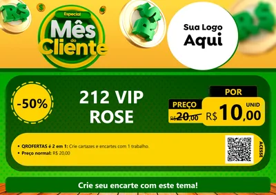 Modelo de Cartaz para Cartaz A4 Horizontal com o tema Especial Mês do Cliente para Perfumes