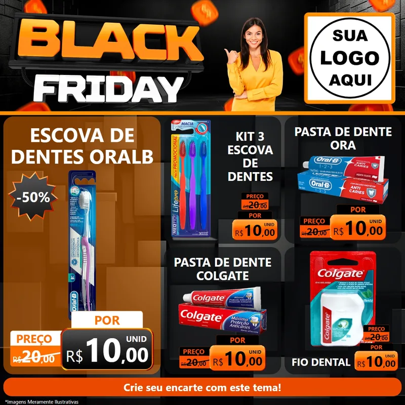 Modelo de Rede Social para Feed Facebook com o tema Black Friday para Higiene Pessoal