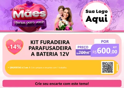 Modelo de Cartaz para Cartaz A4 Horizontal com o tema Dia das Mães Ofertas para Você! para Maquinas e Ferramentas