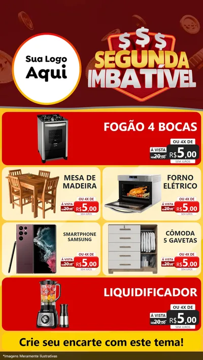 Modelo de TV para TV Vertical com o tema Segunda Imbatível para Móveis e Eletro