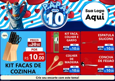 Modelo de Encarte para Encarte A4 Horizontal com o tema Papai Nota 10 para Utilidades Domésticas
