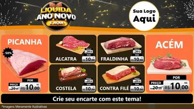 Modelo de TV para TV Horizontal com o tema Liquida Ano Novo É Aqui! para Açougue
