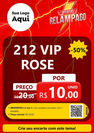 Modelo de Cartaz para Cartaz A4 Vertical com o tema Ofertas Relâmpago para Perfumes