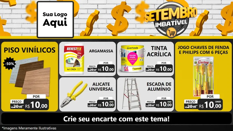 Modelo de TV para TV Horizontal com o tema Setembro Imbatível para Material para Construção