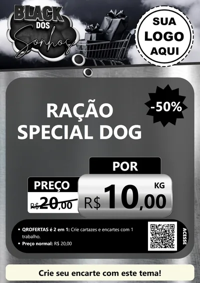 Modelo de Cartaz para Cartaz A4 Vertical com o tema Black dos Sonhos para Pet Shop