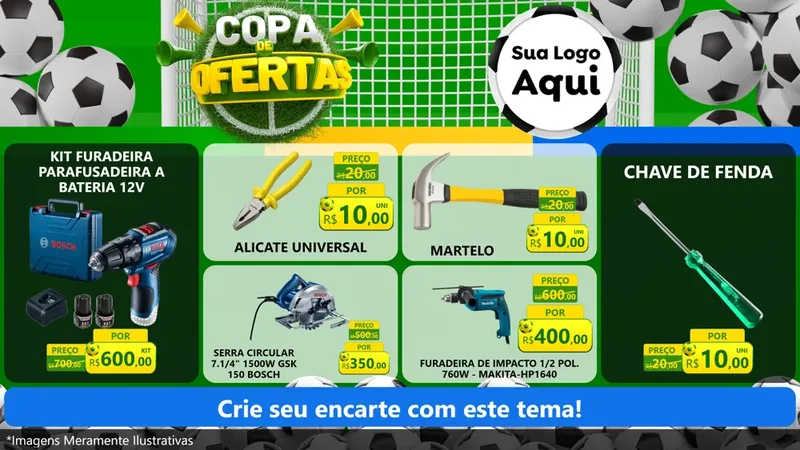Modelo de TV para TV Horizontal com o tema Copa De Ofertas para Maquinas e Ferramentas