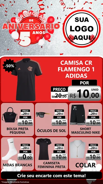 Modelo de Rede Social para Stories com o tema Promoção de Aniversário - 5 Anos para Roupas e acessórios