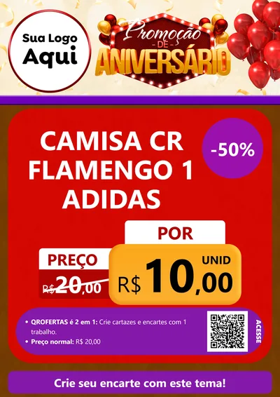 Modelo de Cartaz para Cartaz A4 Vertical com o tema Promoção de Aniversário para Roupas e acessórios