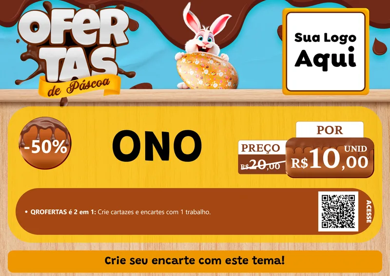 Modelo de Cartaz para Cartaz A4 Horizontal com o tema Ofertas de Páscoa para Óticas