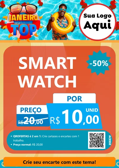 Modelo de Cartaz para Cartaz A4 Vertical com o tema Janeiro Top para Informática