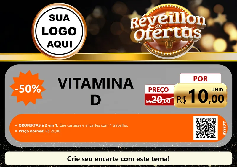 Modelo de Cartaz para Cartaz A4 Horizontal com o tema Réveillon de Ofertas para Farmácia