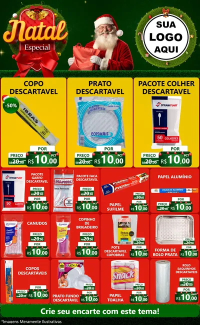 Modelo de Encarte para Encarte Grande com o tema Natal Especial para Embalagens