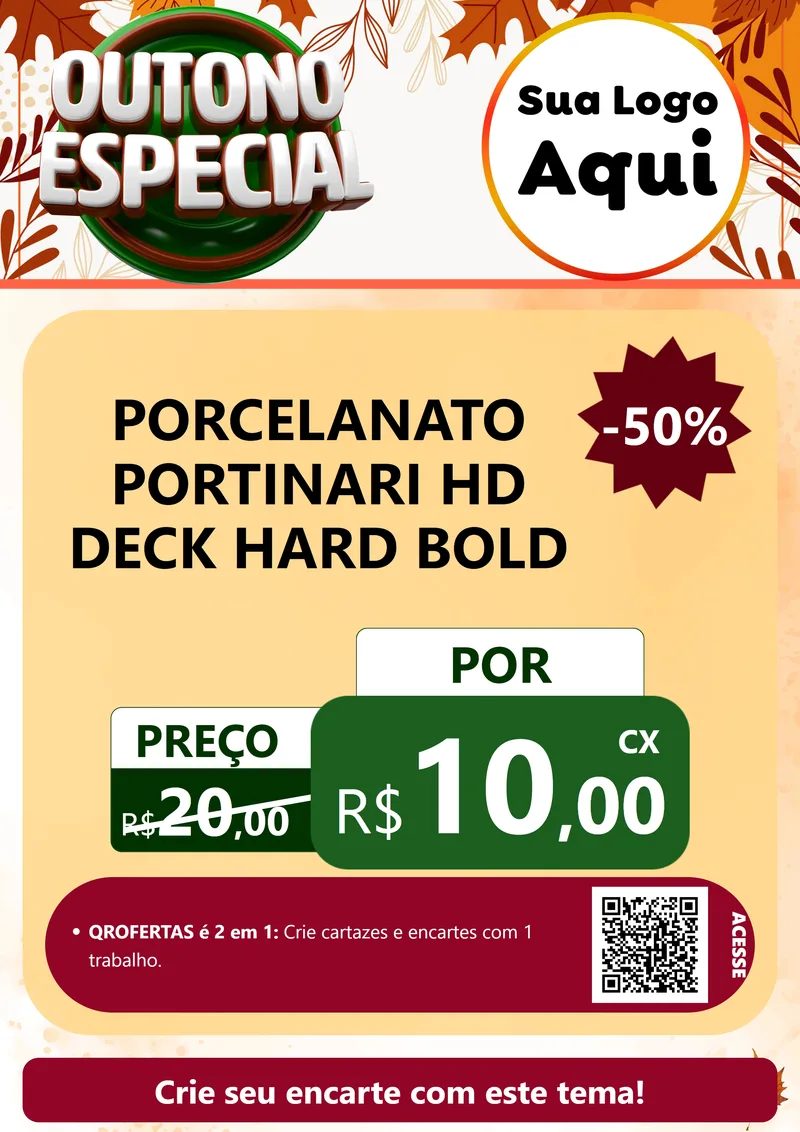 Modelo de Cartaz para Cartaz A4 Vertical com o tema Outono Especial para Pisos e revestimentos