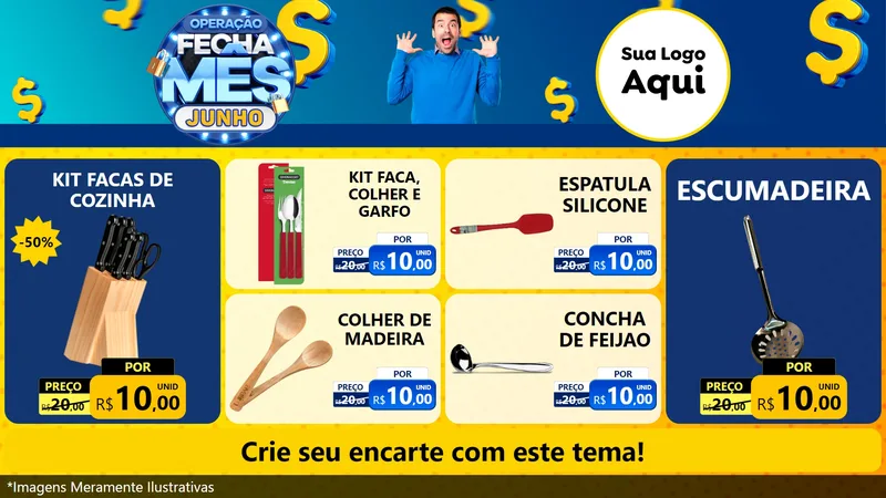 Modelo de TV para TV Horizontal com o tema Operação Fecha Mês, Junho para Utilidades Domésticas