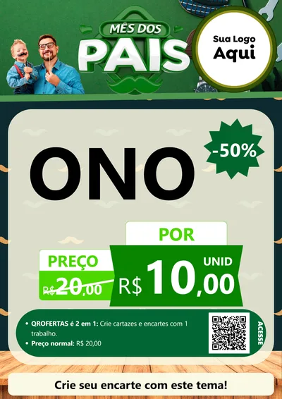 Modelo de Cartaz para Cartaz A4 Vertical com o tema Mês dos Pais para Óticas