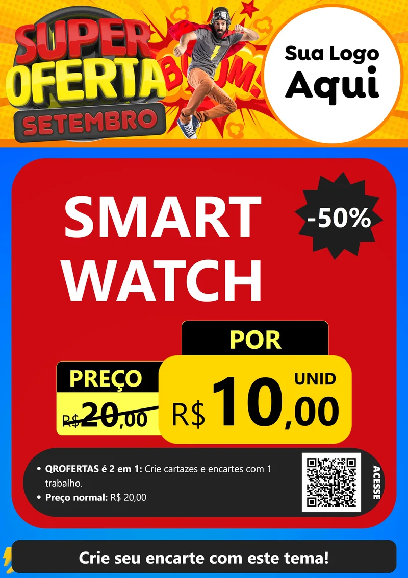 Modelo de Cartaz para Cartaz A4 Vertical com o tema Super Oferta Setembro para Informática
