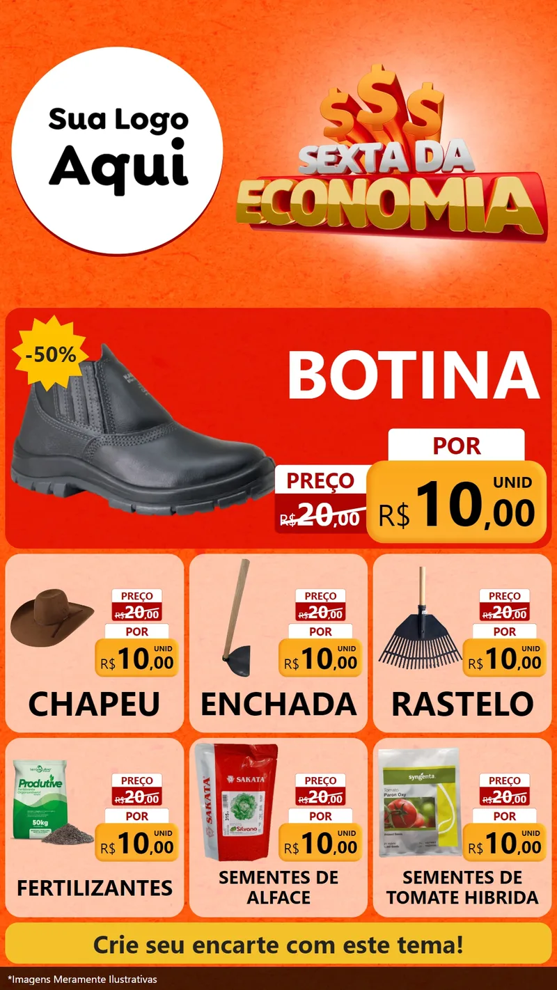 Modelo de Rede Social para Stories com o tema Sexta da Economia para Agropecuária