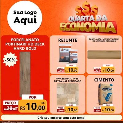 Modelo de Rede Social para Feed Facebook com o tema Quarta da Economia para Pisos e revestimentos