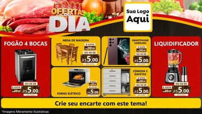 Modelo de TV para TV Horizontal com o tema Ofertas do Dia para Móveis e Eletro
