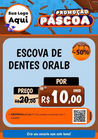 Modelo de Cartaz para Cartaz A4 Vertical com o tema Promoção Páscoa para Higiene Pessoal