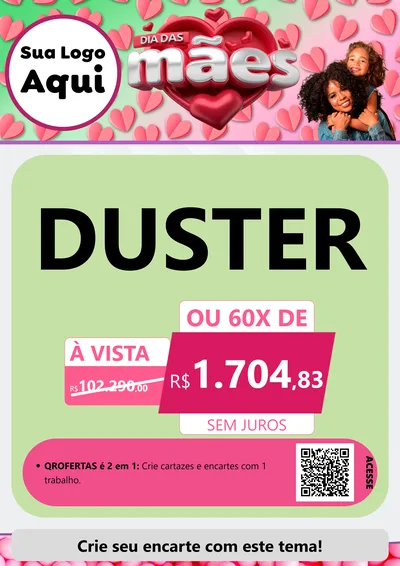 Modelo de Cartaz para Cartaz A4 Vertical com o tema Dia das Mães para Concessionaria de Carros