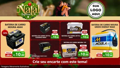 Modelo de TV para TV Horizontal com o tema Natal Especial para Baterias Elétricas