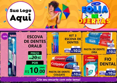 Modelo de Encarte para Encarte A4 Horizontal com o tema Folia de Ofertas para Higiene Pessoal