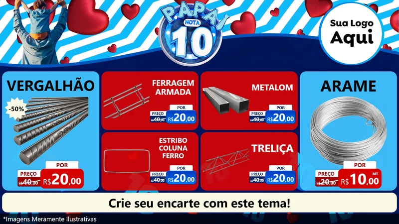 Modelo de TV para TV Horizontal com o tema Papai Nota 10 para Ferragens