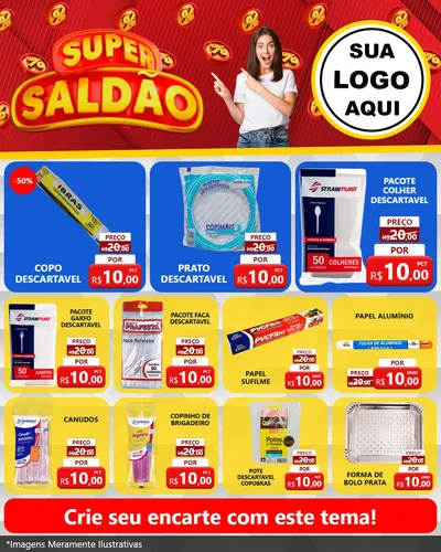 Modelo de Rede Social para Feed Instagram com o tema Super Saldão para Embalagens