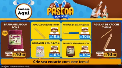 Modelo de TV para TV Horizontal com o tema Páscoa de Ofertas para Armarinho e Aviamentos