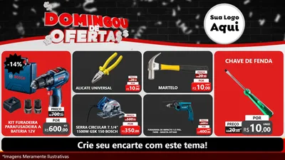 Modelo de TV para TV Horizontal com o tema Domingou de Ofertas para Maquinas e Ferramentas