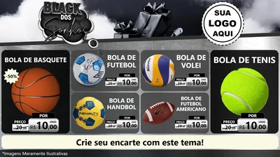 Modelo de TV para TV Horizontal com o tema Black dos Sonhos para Artigos Esportivos